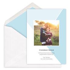 Asymmetrical L'Shanah Tovah Photo Jewish New Year Cards