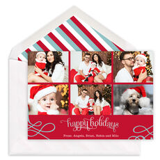 Red Holiday Collage Photo Cards