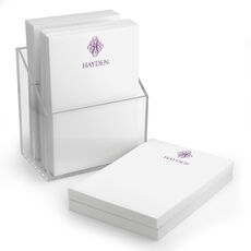 Ornate Script Initial Stack of Small Notepads