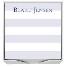 Banded Striped Memo Square with White Paperboard Holder