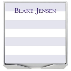Banded Striped Memo Square with White Paperboard Holder