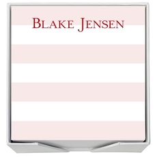 Banded Striped Memo Square with White Paperboard Holder