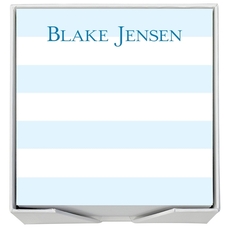 Banded Striped Memo Square with White Paperboard Holder