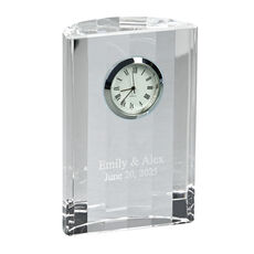 Personalized Optic Crystal Semi-Circular Clock
