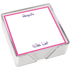 Bordered Memo Square with White Paperboard Holder