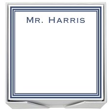 Colonial Memo Square with White Paperboard Holder