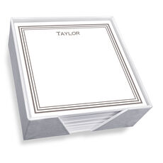 Colonial Memo Square with White Paperboard Holder