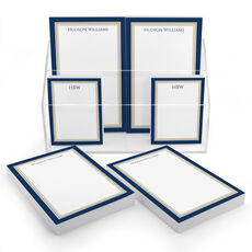 Classic Navy Border Notepad Set (6 Pads)
