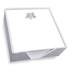 Classic Monogram Memo Square with White Paperboard Holder