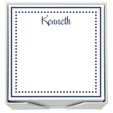 Dotty Memo Square with White Paperboard Holder