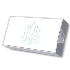 Henley Watercolor Monogram List with White Paperboard Holder