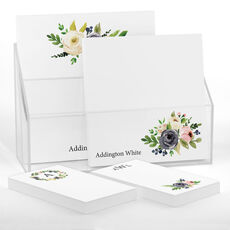 Gray and Ivory Roses Notepad Set (4 Pads)