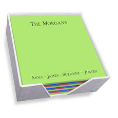 Tri-Color Notes Square with White Paperboard Holder