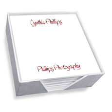 Jolly Memo Square with White Paperboard Holder