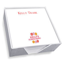 Your Full Color Logo Memo Square with White Paperboard Holder