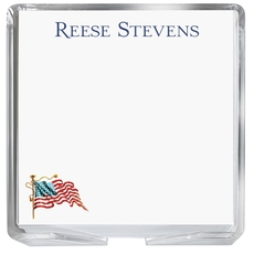 America Flag Memo Square with Acrylic Holder