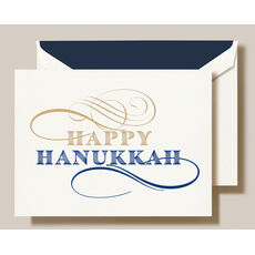 Engraved Hanukkah Wishes Boxed Folded Hanukkah Cards