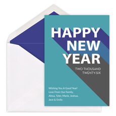 Bold Happy New Year Flat Holiday Cards