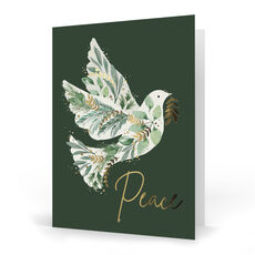 Green Peace Dove Folded Holiday Cards