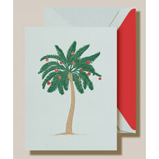 Festive Palm Tree Folded Holiday Cards - Raised Ink