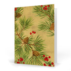 Evergreen and Berries Folded Holiday Cards