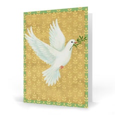 Golden Peace Dove Folded Holiday Cards