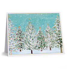 Snow Covered Trees Folded Holiday Cards