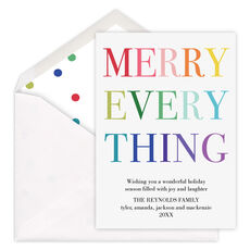 Colorful Merry Everything Flat Holiday Cards