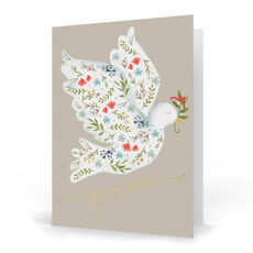 Folk Dove Folded Holiday Cards