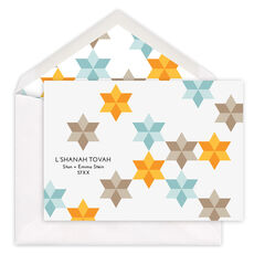 Abstract Star of David Jewish New Year Cards