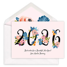 Floral 2026 Flat New Year Cards