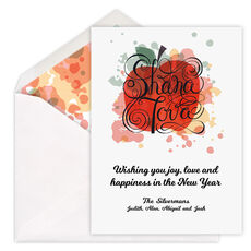 Watercolor Apple Jewish New Year Cards