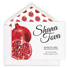 Watercolor Pomegranate Jewish New Year Cards