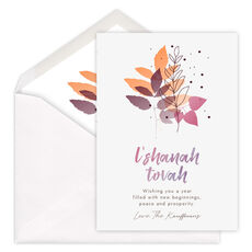 Painted Leaves Jewish New Year Cards