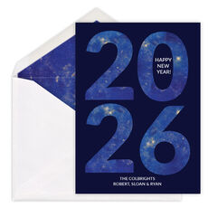 Celestial Sky Flat New Year Cards