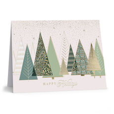 Geometric Trees Holiday Cards
