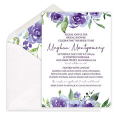 Shades of Purple Rose Topper Invitations