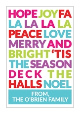 Colorful Holiday Text Vertical Gift Stickers