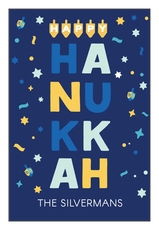 Stacked Hanukkah Vertical Gift Stickers