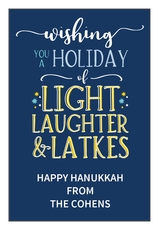 Light Laughter and Latkes Vertical Gift Stickers
