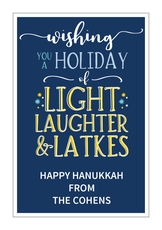 Light Laughter and Latkes Vertical Gift Stickers