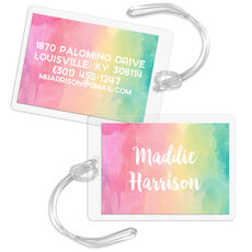 Rainbow Watercolor Luggage Tags