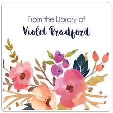 Fall Watercolor Peony Square Gift Stickers in a Jar