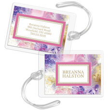 Purple Watercolor Luggage Tags