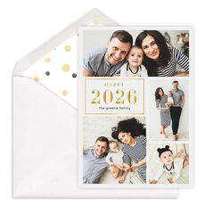 Happy New Year Foil Holiday Photo Cards