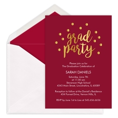 Grad Party Foil Confetti Dot Invitations