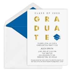 Block Graduate Foil Invitations