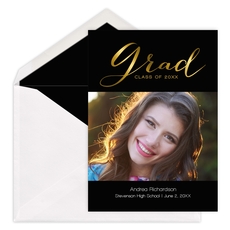 Foil Grad Script Photo Announcements