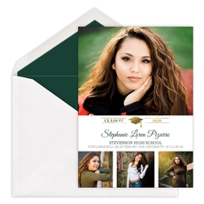 Foil Mortar Board Photo Graduation Announcements
