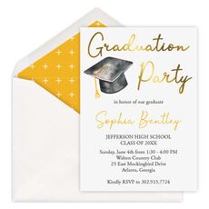 Foil Graduation Hat Invitations